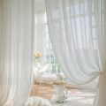 Putih Elegant Dobby Tulle Blackout Sunscreen Curtain Sheer